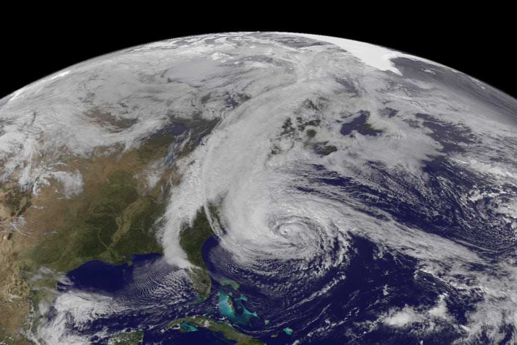 Satellite view of Hurricane Sandy