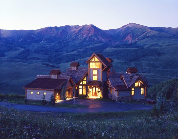 Colorado, home, mountains, dusk