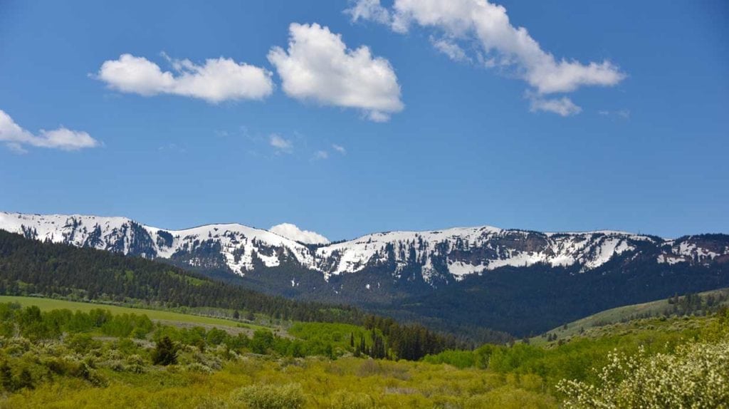 Mountain view on Teton Timbers Ranch near Driggs, Idaho