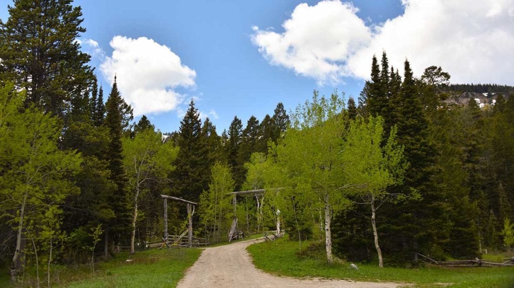 Entrance to Teton Timbers Ranch near Driggs, Idaho