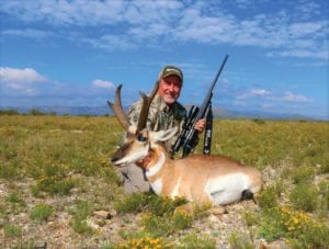 Man hunting pronghorn antelope