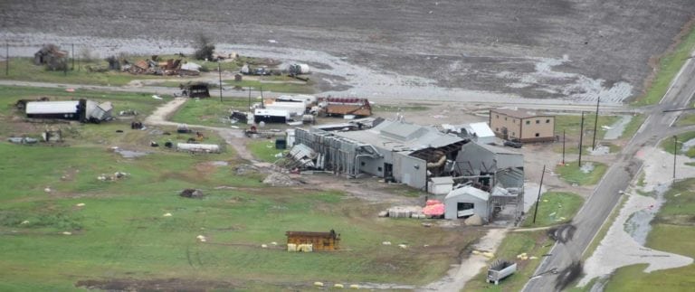 Hurricane Harvey storm damage on Texas farm