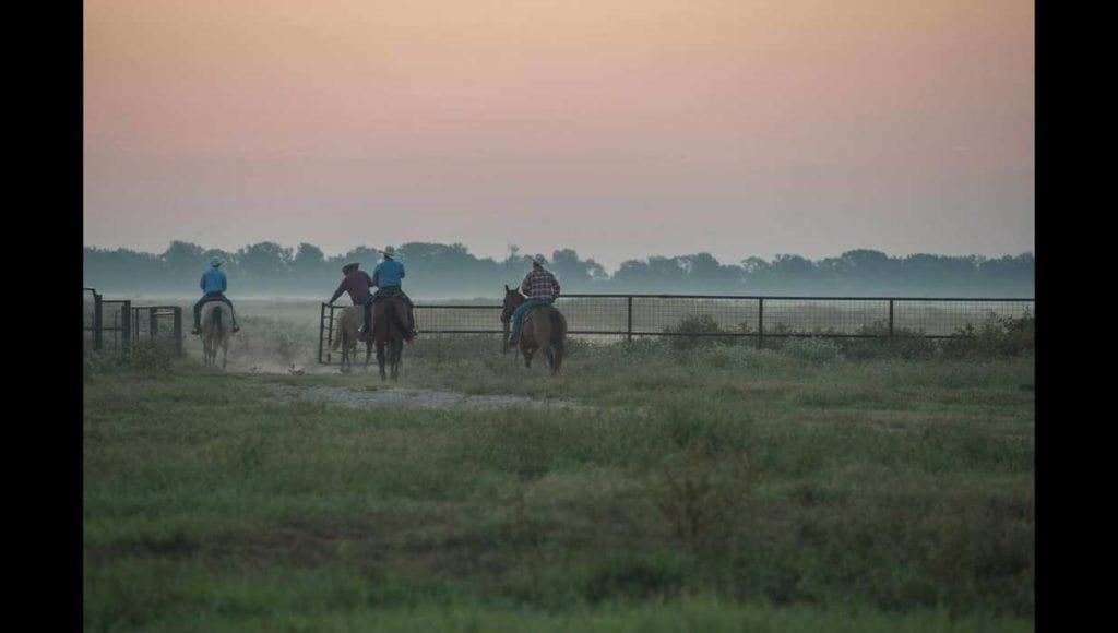 Image of cowboys on Broseco Ranch in Texas, sold by Icon Global Group