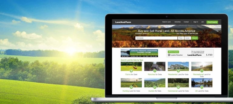 Image of new Land And Farm website