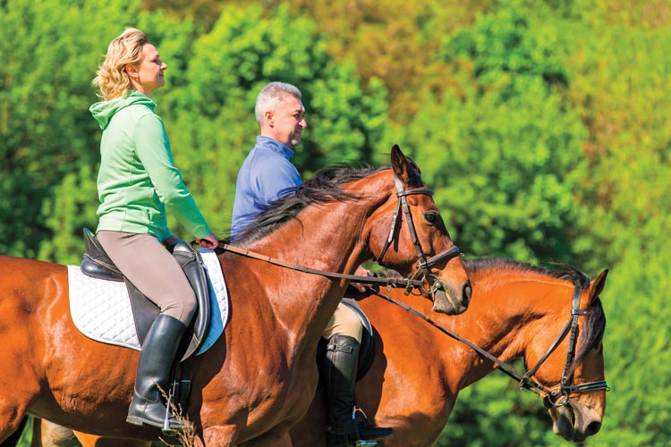 image of horseback riders on ranch