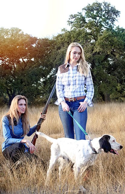 image of models wearing McKenna Quinn hunting fashion clothing