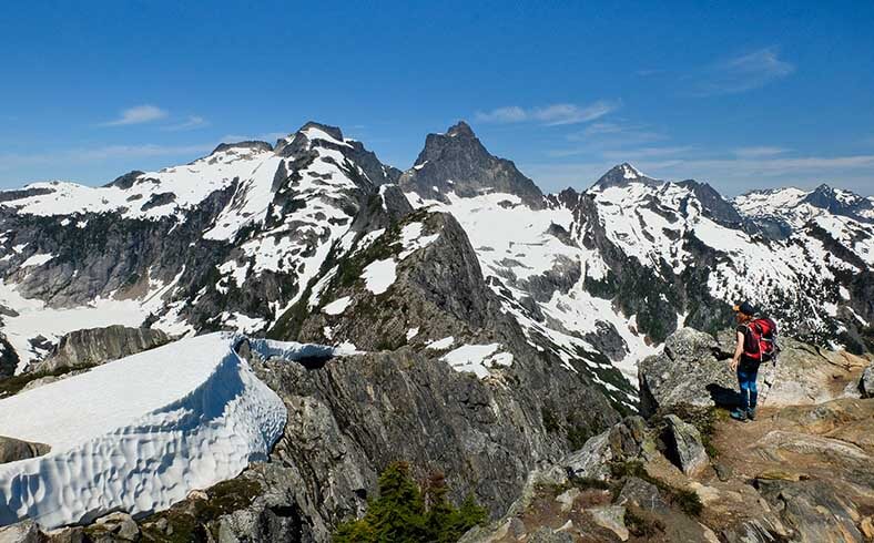 image of hiker in North Cascades National Park, Washington