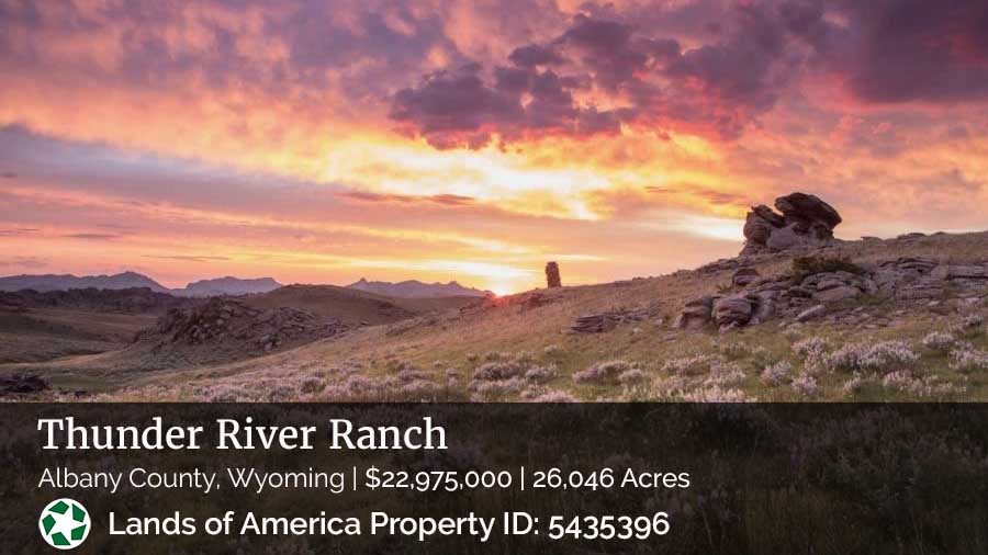 image of sunset on Thunder River Ranch, Wyoming