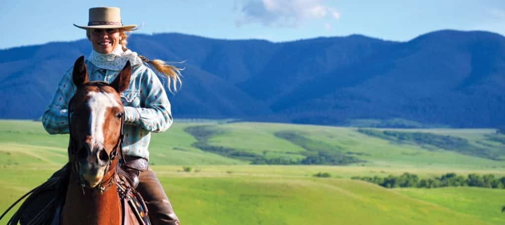 Horseback riding in the Bighorn Moutain Foothills region near Sheridan, Wyoming