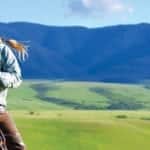 Horseback riding in the Bighorn Moutain Foothills region near Sheridan, Wyoming