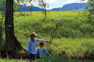 image of family in Bighorn Foothills region near Sheridan, Wyoming