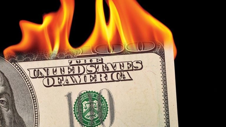 Burning $100 Bill