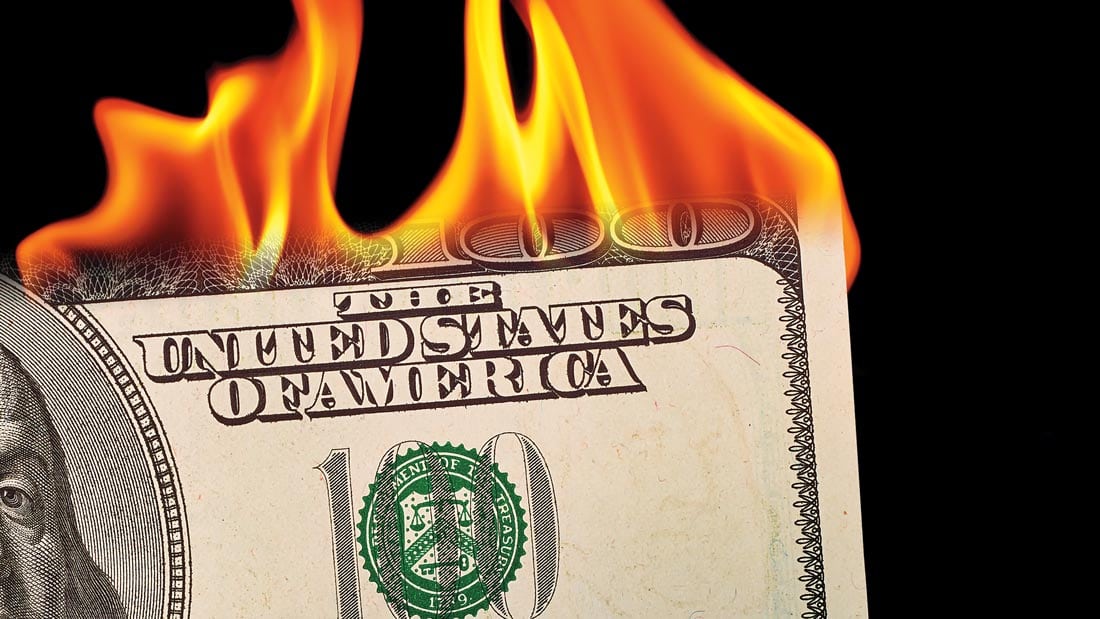 Burning $100 Bill