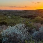 Sunset over Blue Mountain Ranch in Uvalde County, Texas