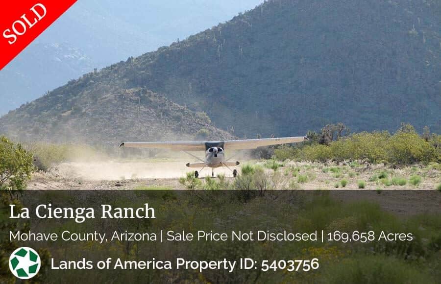 image of aircraft landing on remote ranch in Arizona