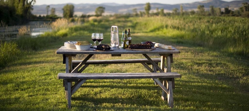 image of picnic table from Open Range cookbook