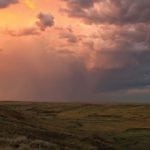 View of storm front over Great Plains