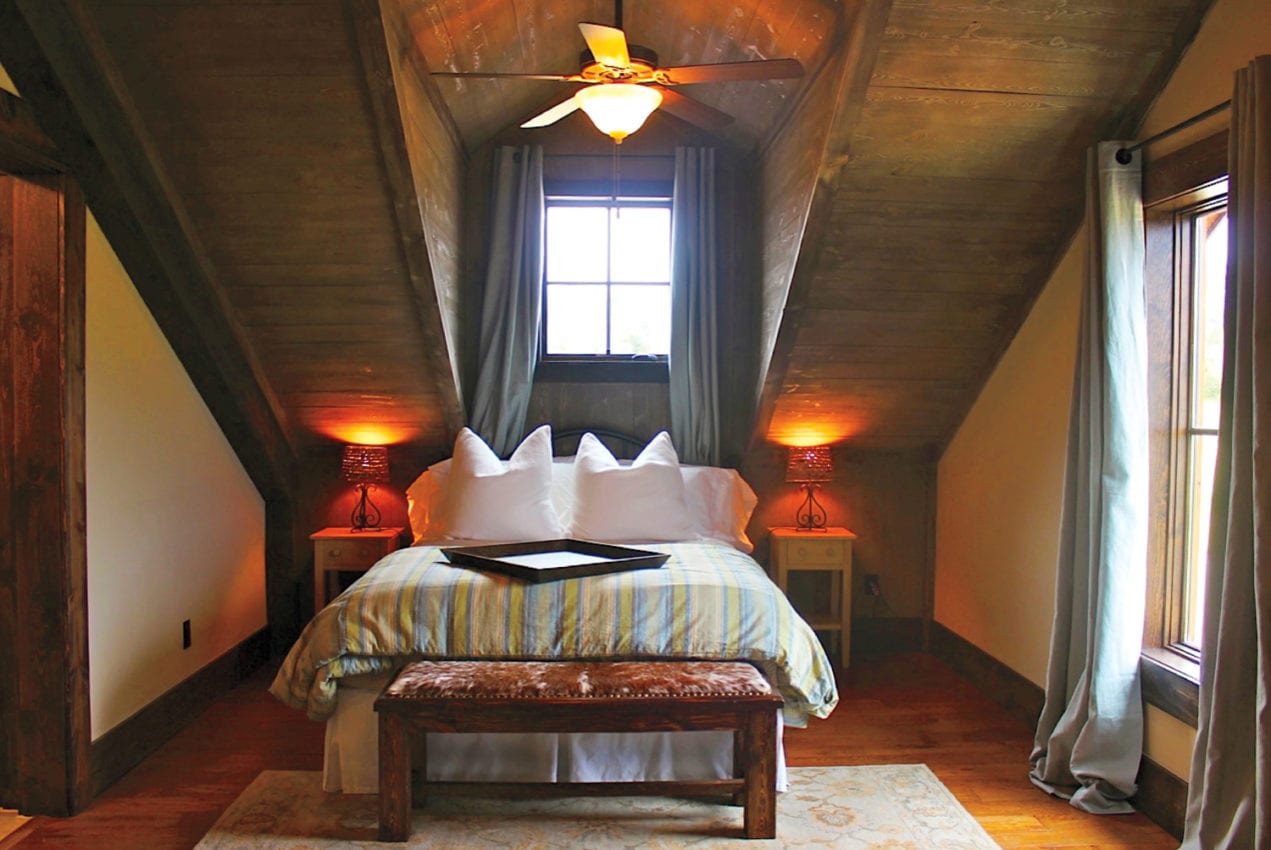 image of bedroom interior in luxury barn apartment