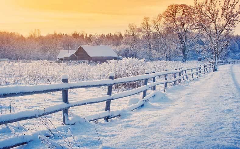 when to sell your land: winter landscape