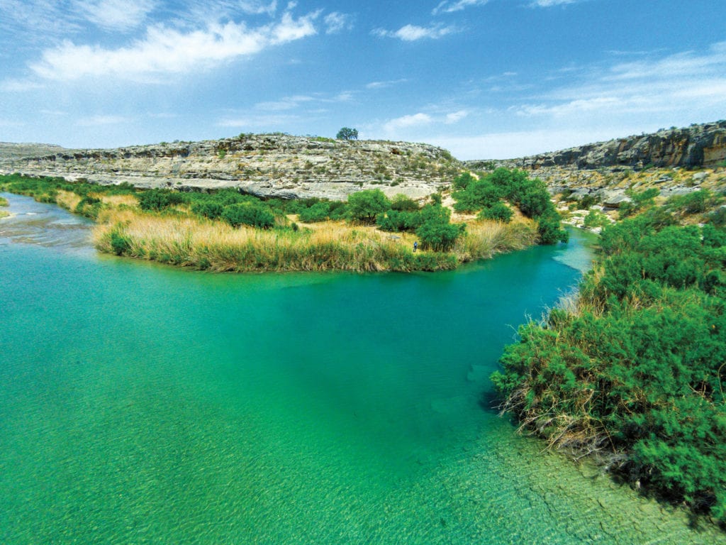 view of river on French Ingram Ranch in Val Verde County, Texas