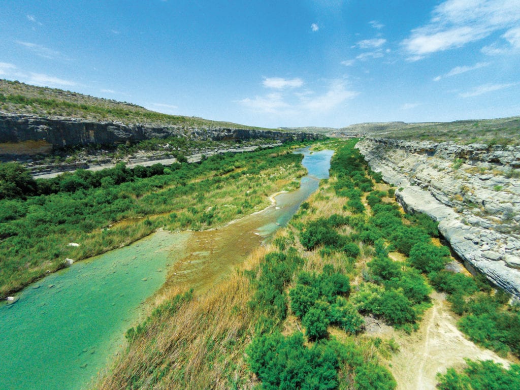 view of river on French Ingram Ranch in Val Verde County, Texas