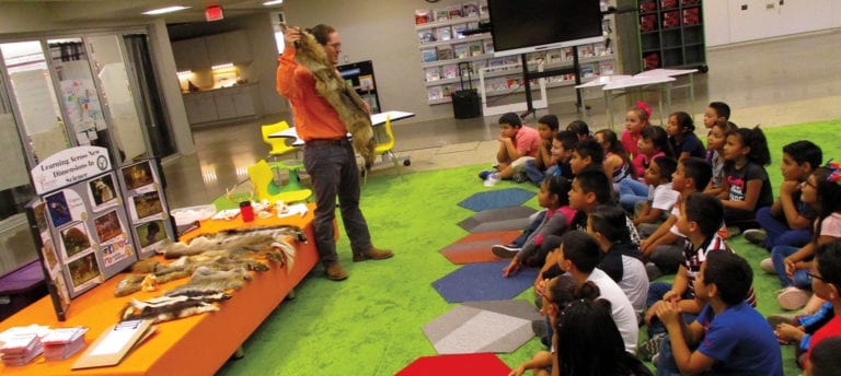 Educator in classroom, Texas Wildlife Association